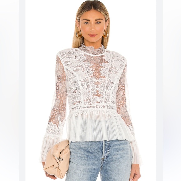 Bardot Tops - Bardot white lace blouse